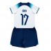 Tanie Strój piłkarski Anglia Bukayo Saka #17 Koszulka Podstawowej dla dziecięce MŚ 2022 Krótkie Rękawy (+ szorty)